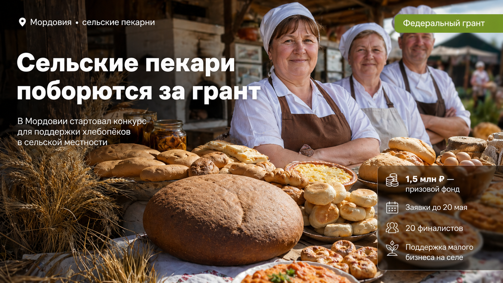 Пекари из сельских районов Мордовии поборются за федеральный грант в 1,5 миллиона рублей