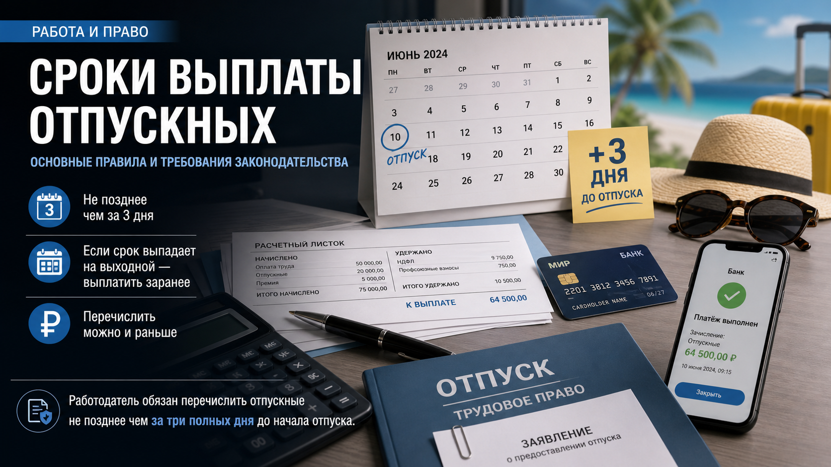 Сроки выплаты отпускных: основные правила и требования законодательства