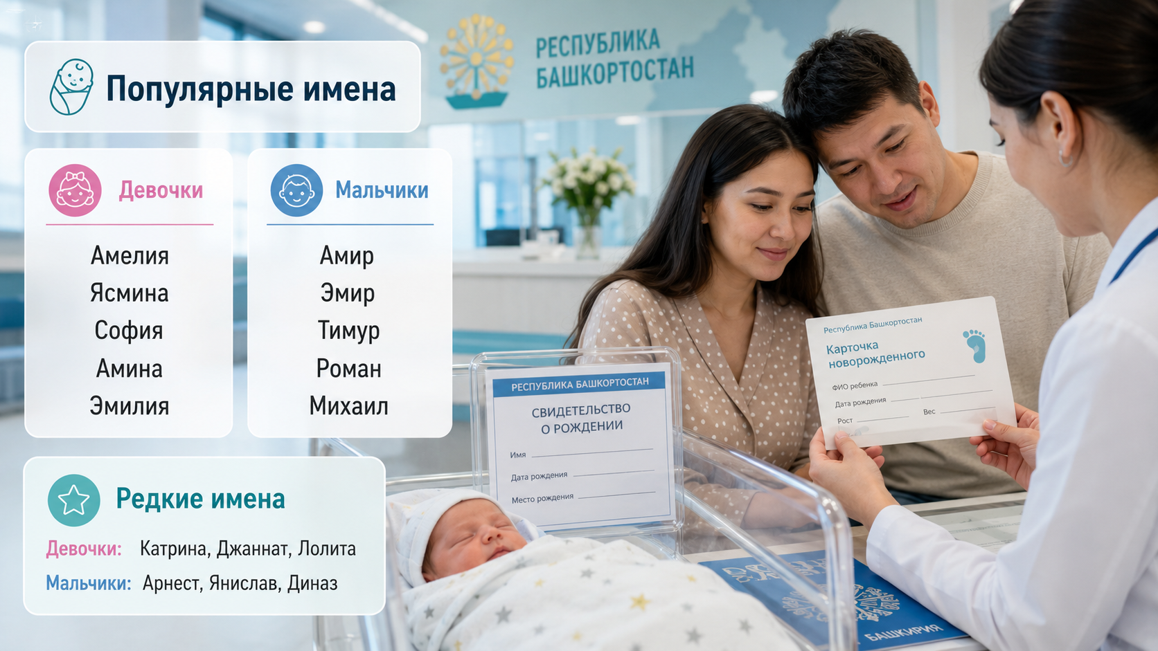 Популярные и необычные имена новорожденных в Башкирии: как называют детей в республике